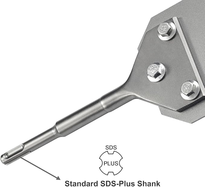 4 Inch Wide SDS-Plus Floor Scraper Tile & Thinset Scaling Chisel SDS-Plus Shank 4" x 10" Thinset Scraper Adhesives Remover Wall Scraper Fits SDS-Plus Rotary Hammers and Chipping Hammer Drills