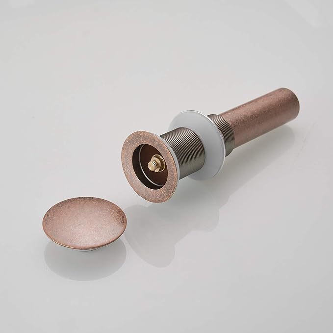BWE 1 5/8" Bathroom Faucet Vessel Sink Drain Fits Bathroom Standard Sink Hole 1-1/2" to 1-3/4" Vanity Pop up Drain Assembly Stopper Without Overflow Copper