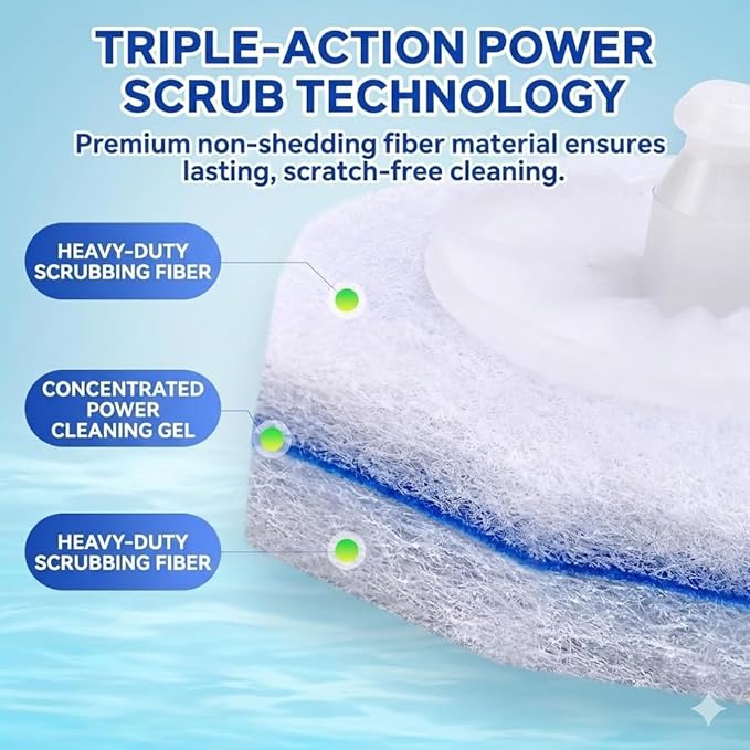 20pcs Disposable Toilet Brush Refills, Toilet Bowl Cleaner Refill Pads, Compatible with Most Toilet Cleaning Wands, Replacement Scrubber Heads for Deep Bathroom Cleaning, 20 Count
