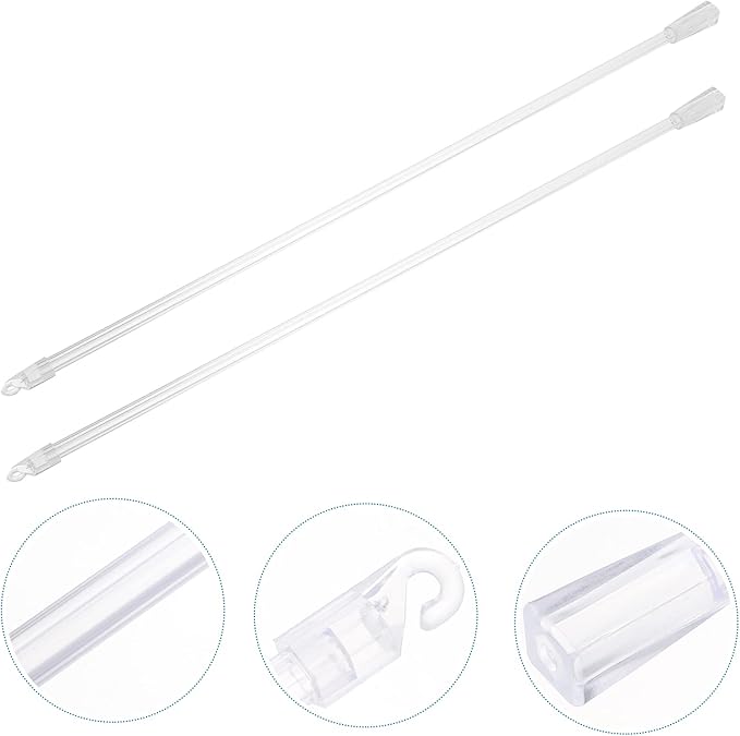 Angoily Blind Wands Replacement Rods with Hook and Grip 17 Inch Vertical Blinds Tilt Rods for Window Curtain Accessories Smooth Plastic Tilt Stick for Home and Office