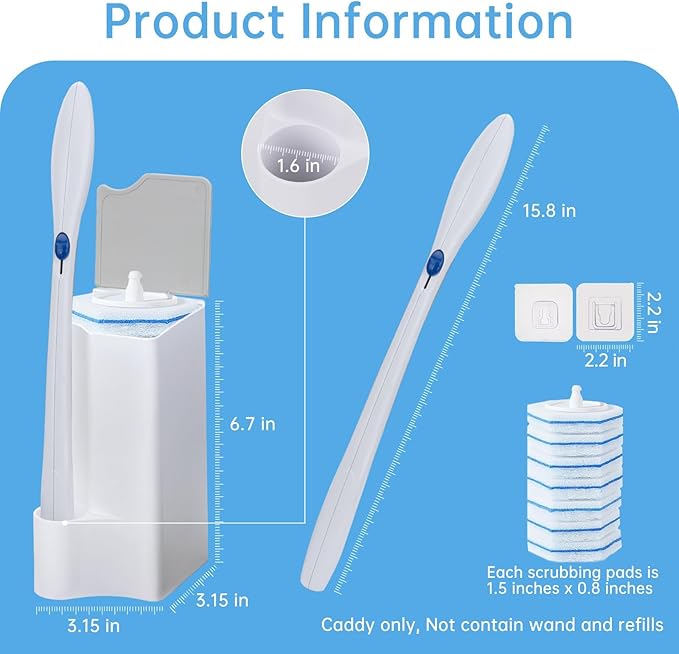 2 Pack Holder for Clorox Toilet Wand, Compatible with Clorox Toilet Wand Holder only, White & Gray