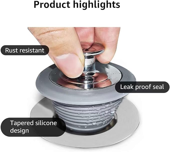 Bathtub Drain Stopper, Sink Stopper, Tub Stopper, Bathtub Drain Plug, Universal Bathroom Bath Tub Drain Stoppers, Shower Drain Cover Replacement Jets Hair Catcher Topper Rubber Strainers(Patented)