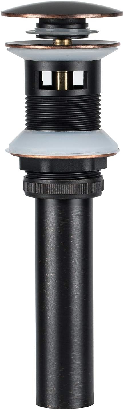Pop Up Drain with Overflow, Bathroom Sink Drain Assembly Vessel Sink Assembly for Bathroom Faucet Vessel or Vanity Sink, Oil Rubbed Bronze