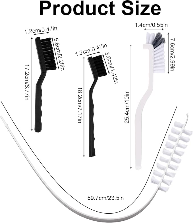 4pcs Washing Machine Cleaning Brush Kit, Efficient Front Load Washer Cleaner Tool or Accessories 1 Drum Cleaner Brush & 3 Gap Brushes for Laundry Machine Tight Spaces and Rubber Seal