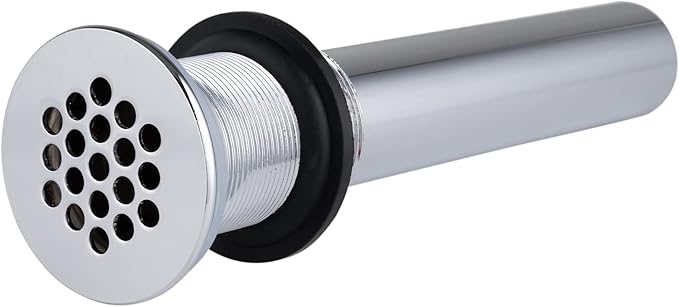 Grid Drain Strainer Assembly Without Overflow for Bathroom Sink, C.O. Plug Grid Lavatory Drain, Bathroom Sink Grid Strainer by Artiwell, Chrome Plated