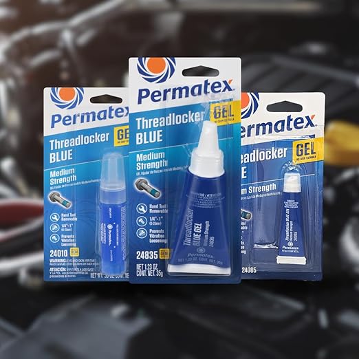 Permatex 24010 Medium Strength Threadlocker Blue Gel, 10 g Gel Twist Applicator