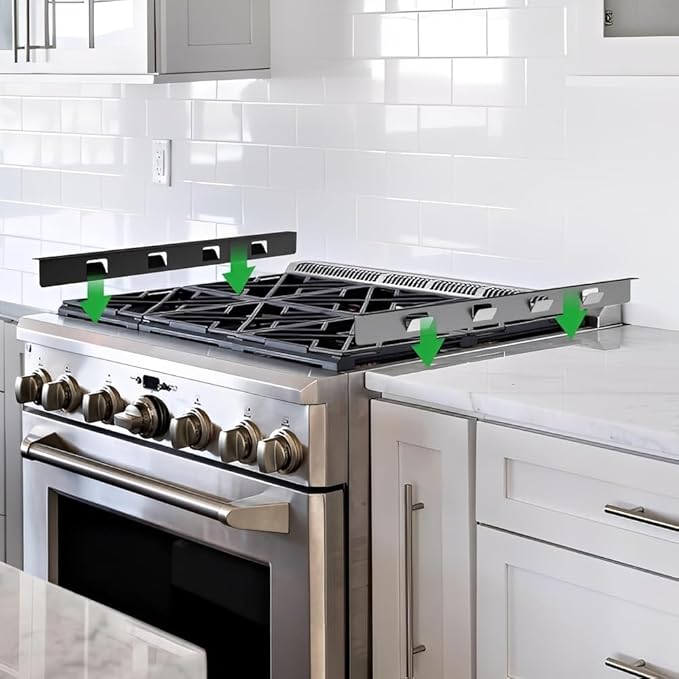 2 Pcs 316 Stove Gap Covers Stainless Steel Stove Gap Filler Range Trim Kit Between Oven and Countertop Dishwasher Dryer Heat Resistant and Easy to Clean (23.4'Matte Black)