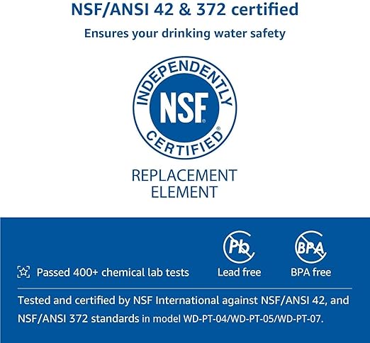 [Original] Waterdrop PF-01A Water Filter Replacement for Waterdrop Pitcher and Dispenser Filtration System, NSF Certified, Reduces Lead, PFAS, PFOA/PFOS, Last Up to 3 Months or 200 Gallons, 1 Pack