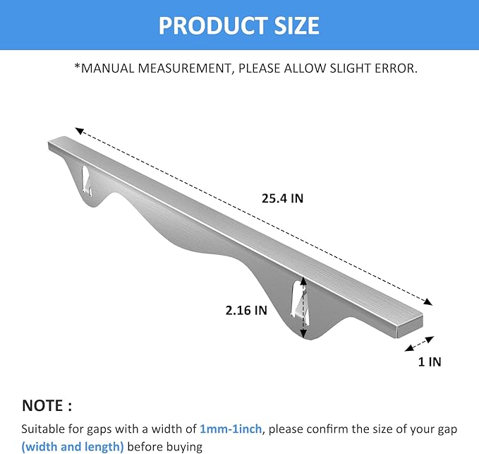 Tonhui Stainless Steel Stove Gap Covers, Kitchen Stove Counter Gap Filler, Stove Guard Counter Gap Cover Length 25.4" Heat Resistant for Years of Use - 2 PCS (Left and Right)