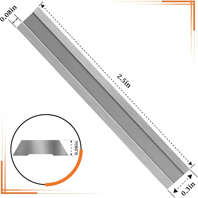 2.5" Double-Edged Reversible Tungsten Carbide Paint Scraper Blades（1 pc) - Fits 2-1/2 inch Scrapers, for Removing Paint, Glue, Wood & Grout
