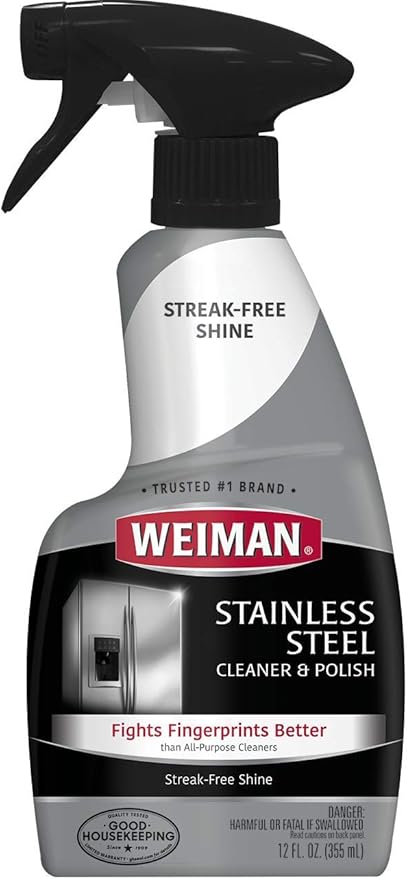 Weiman Stainless Steel Cleaner and Polish Trigger Spray, 12 Fl Oz (Pack of 6)