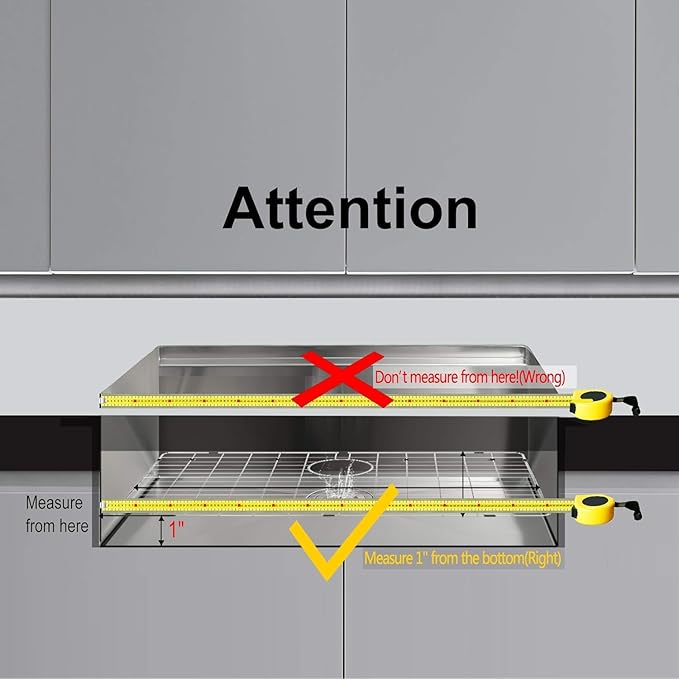 24" x 12" Stainless Steel Sink Protector - Large Sink Rack for Bottom of Sink Kitchen Grid Centered Drain