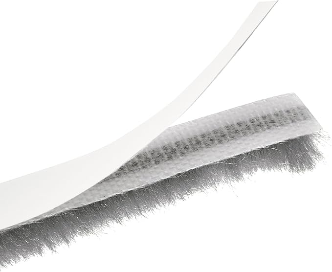 uxcell Weather Stripping Brush, 40ft L x 0.3" W x 0.3" H Self-Adhesive Seal Weatherstrip Sweep Brush Gray for Door Window