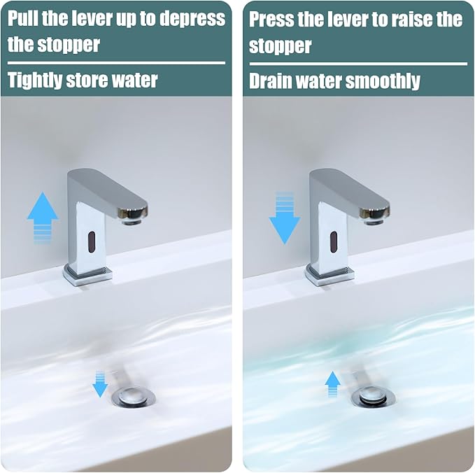 2pcs Sink Drain Parts, Lavatory Pop Up Stopper Assembly with Plug Bathroom Sink Drain Repair Kit Pivot Ball Rod Replacement Compatible with Price Pfister & Popular Band(Grey,Green)