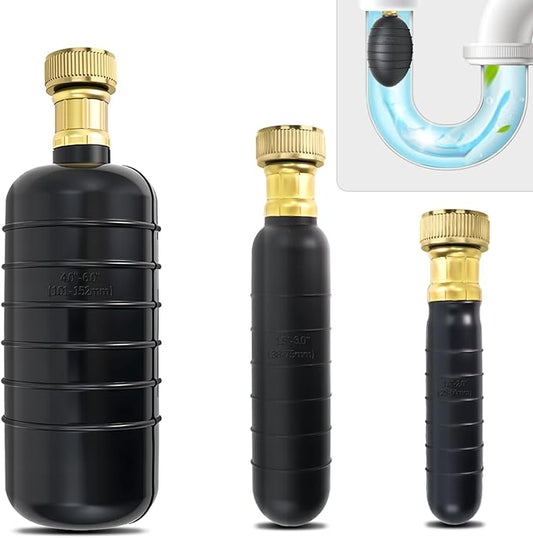 Drain Cleaning Bladder Kit, Including 3 Sizes Rubber Bladders1"-6", Durable Drain Bladder Tool for Sink Shower Pipe & Sewer Unclogging (3 Pcs)