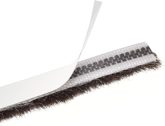 uxcell Weather Stripping Brush, 40ft L x 0.3" W x 0.3" H Self-Adhesive Seal Weatherstrip Sweep Brush Brown for Door Window