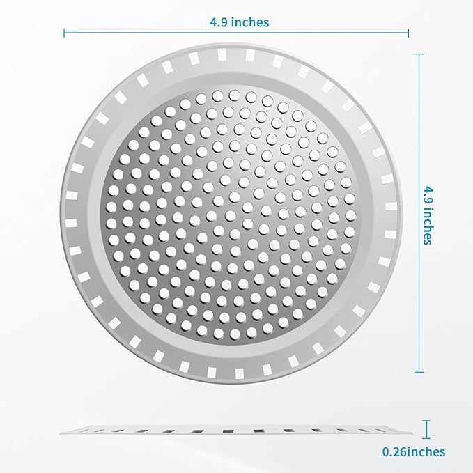 Shower Drain Hair Catcher,Aluvor Shower Drain Cover Bathtub Drain Strainers Weighted Metal Hair Trap Stopper Sink Protector Filter Bathroom Flat Strainer Stopper (Silver Gray)