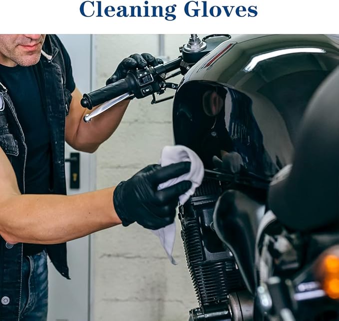 YKANG Black Disposable Nitrile Gloves,Latex Free Disposable Gloves 100 PCS,Food Safe Food Prep Cooking Gloves