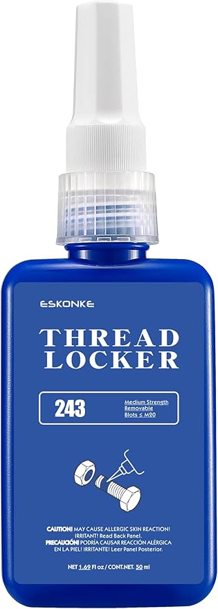 2 Pack Thread Locker - Blue 243 (Medium) & Red 271 (High) - Metal Screw Locking Sealant for Bolts/Nuts/Fasteners - Prevents Loosening/Corrosion