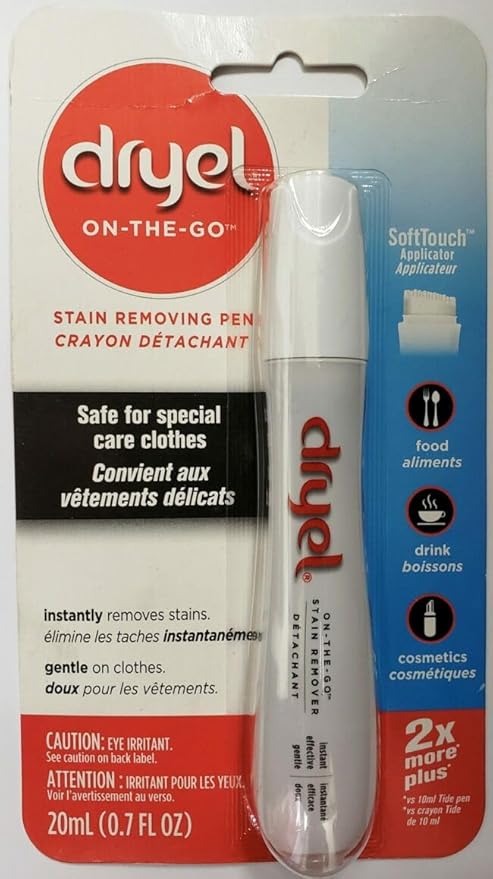 Dryel Dry-Clean Safe On-The-Go Stain Removal Pen for Clothes and Laundry, 20 ml