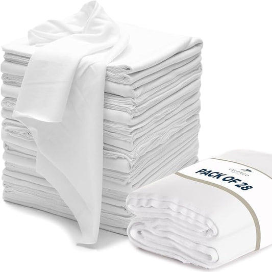 VALENGO New Lint Free Rags – 100% Cotton Cloth, Soft T-Shirt Rags, Lint Free Cloth for Staining Wood, Cast Iron, Dusting, Polishing, Painting and Cleaning – Reusable & Absorbent – 17”x17” (Pack of 28)