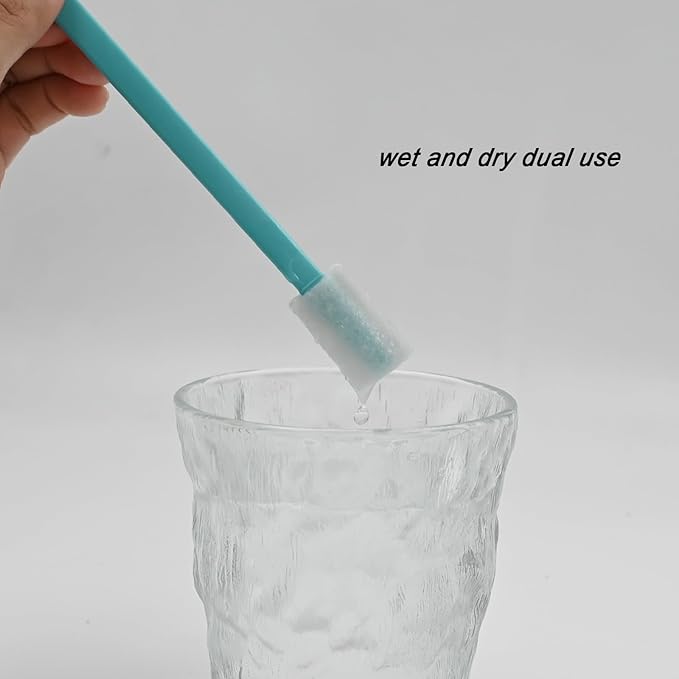 100PCS Disposable Crevice Cleaning Brush Tool kit, Disposable Toilet Brush, Disposable Toilet seat Cleaner Tool (Blue)