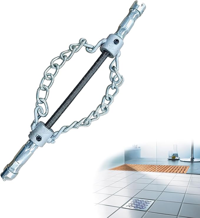 Flex‑Shaft Sewer Descaling Chain, Push-Type Rotary Cable Sewer Dredg, Multi-Purpose PVC Pipe Maintenance Tool for 16mm Spring