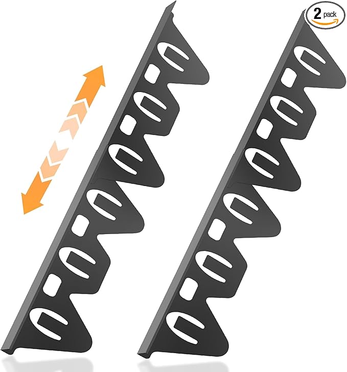 Stove Gap Covers Stainless Steel, 2 Pack Stove Gap Filler Oven Gap Filler, Adjustable Length 13.8" to 27.5", Heat Resistant & Easy Clean, Stove Counter Gap Cover for Kitchen Countertops Oven, Black