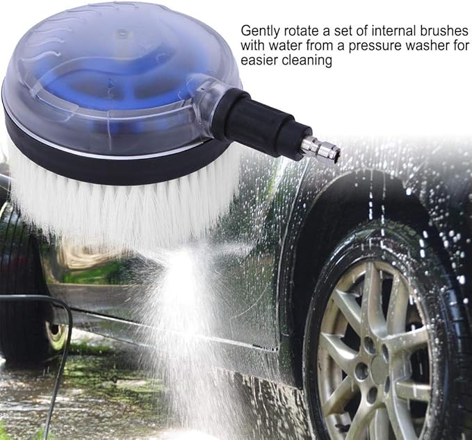 White Drill Scrub Brush Car Pressure Washer Rotating Brush With Soft Surface For Cleaning Painted Vehicles Boats Flat Window Glass Stucco, Power Tool Accessories