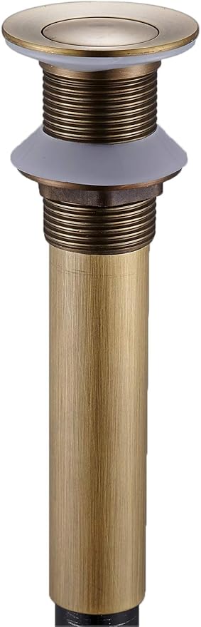 Flybath Sink Drain Antique Brass Bathroom Faucet Small Pop Up Vessel Basin Sink Drain Stopper Without Overflow