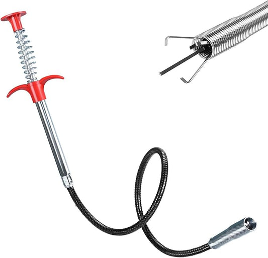 Grabber Reacher Tool, Flexible Pickup Tool with 4-Claw Gripper & Spring-Loaded Handle, Pickup for Bathroom, Engine Bay, Kitchen & Sewers (24 inch)