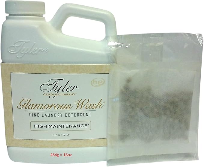 TYLER Glamour Wash Laundry Detergent High Maintenance, 16 Fluid Ounce/with Dryer Sachet Single Pouch L