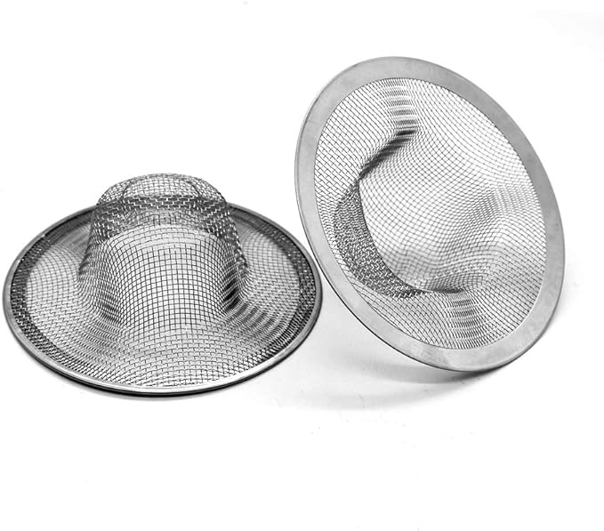 Shower Hair Drain Catcher, Stainless Steel Hair Catcher for Sink Bathroom Tub Drain Hair Catcher 2 Pcs by Lechay (4.33 inch 2pcs)