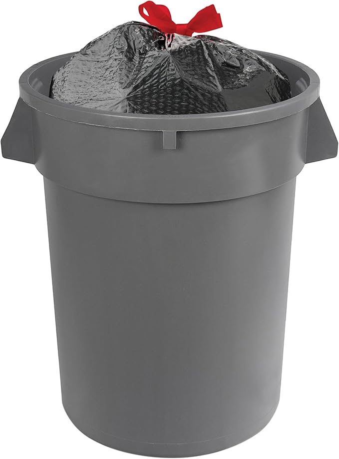 Amazon Basics Flextra Multipurpose Drawstring Trash Bags,30 Gallon,50 Count (Pack of 6)