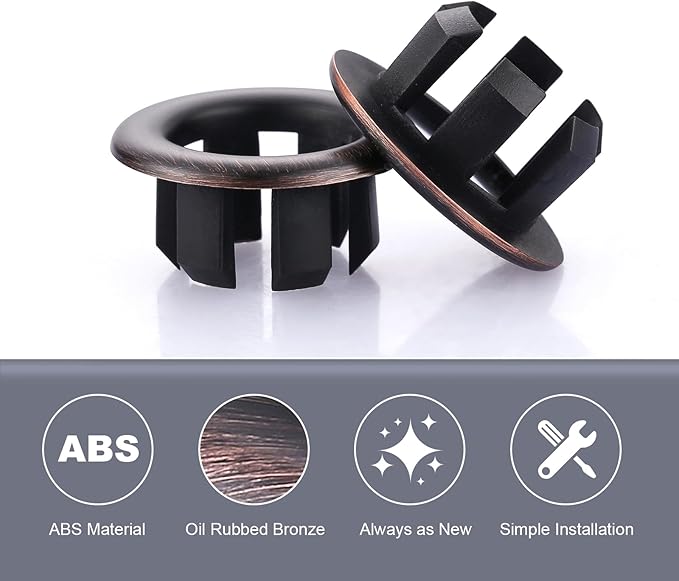 Sink Overflow Ring Oil Rubbed Bronze: ARCORA 2 Pack Bathroom Kitchen Sink Basin Trim Overflow Cover Hole Insert Cap