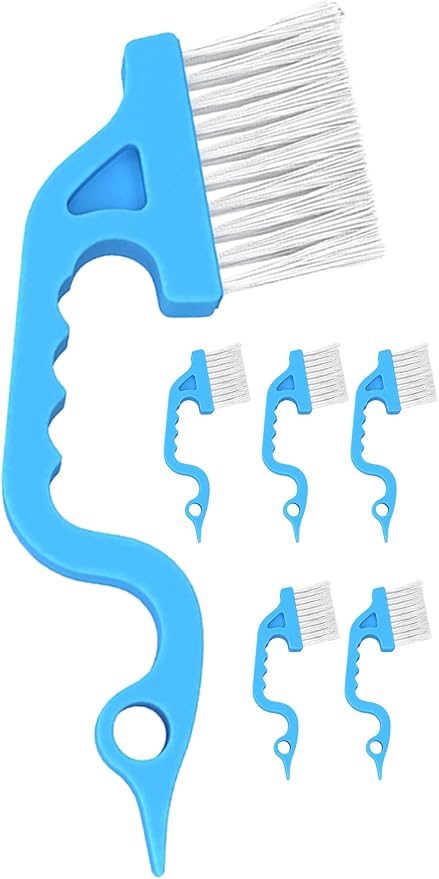 6 Pcs Cleaning Brush Window Mold Cleaner - Window Track & Sill Cleaning Tool, Deep Clean Scrubber for Sliding Doors & Windows Grooves, Household & Car Detailing Brush Kit