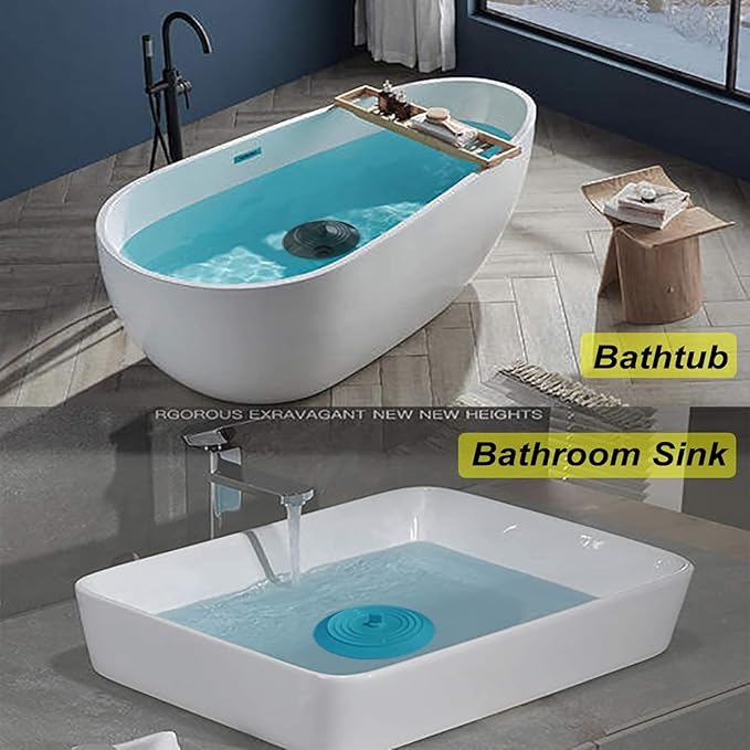2PCS Kitchen Sink Stoppers, Universal Drain Plug, 6.0 Inch Silicone Sink Drain Stopper, Sink Drain Cover, Sink Drain Plug, Sink Water Stopper, Bathtub Stopper