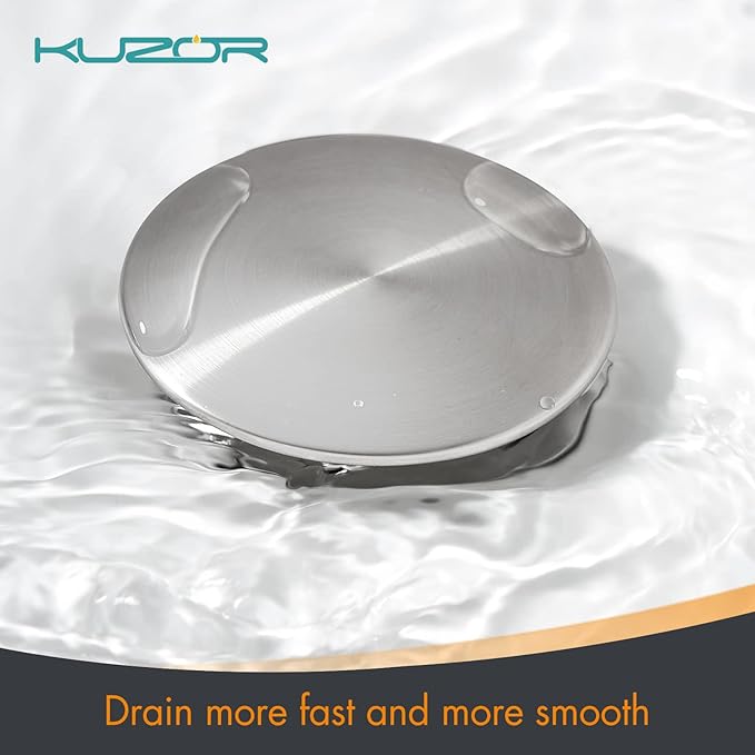 2-Pack Pop Up Bathroom Sink Drain with Overflow - Fits 1-5/8" to 2" Holes, Brushed Nickel 304 Stainless Steel for Vanity/Vessel Sink