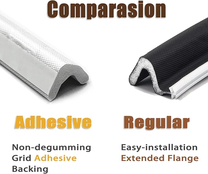 Door Frame Adhesive Weather Stripping Seal Strip PU Foam, PE Cover, Groove Slot Installation for Large Gap, Sound Heat Insulation, Dust Water Moisture Prevention (19.6ft, White Adhesive)
