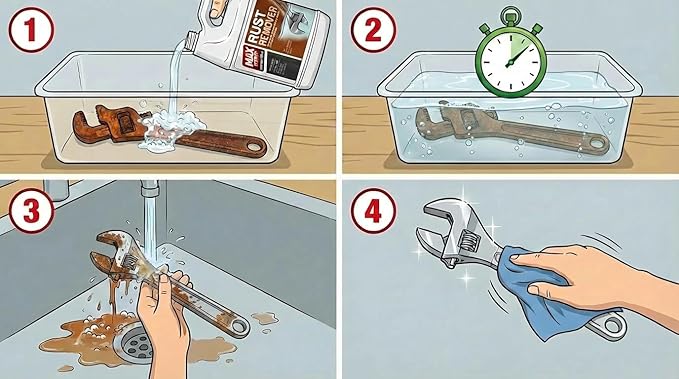 Max Strip Professional Rust Remover, 1 Qt, Heavy Duty Metal Treatment, Fast Acting Bath for Deep Rust, Tools and Hardware