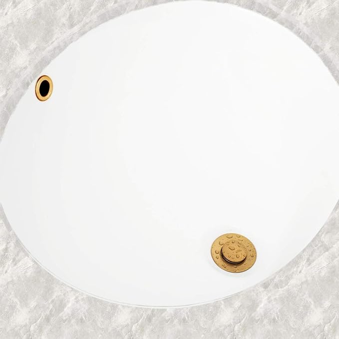 Artiwell Sink Pop-Up Drain Stopper Assembly with Lift Rod and Overflow, Solid Brass Lavatory Pop Up Drain Assembly for Bathroom Vanity Sink, All Brass Construction (Brushed Gold)
