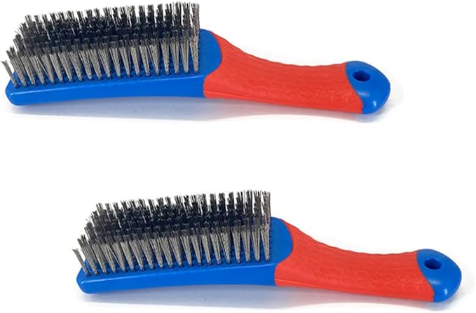 2 PCS Wire Brushes Professional Wire Grill Brushes Wire Cleaner Heavy Duty Stainless Steel Grill Cleaning Wire Brush with Rubber Covered Handle for BBQ Grill Accessories