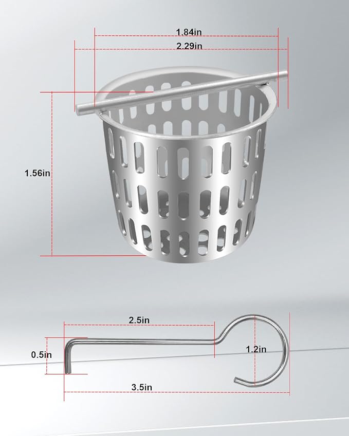 2Pcs 2 Inch Hair and Debris Strainer, Shower Drain Strainer with 2Pcs Lifting Hook, Stainless Steel Debris Basket Shower Drain Catcher, Hair Catcher for Floor Drain