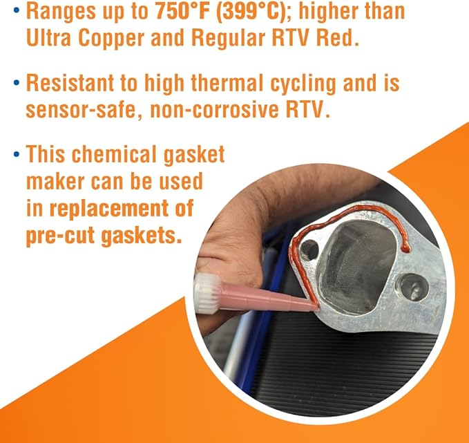 Permatex 27038 Optimum Red High Temperature Gasket Maker, 3 oz