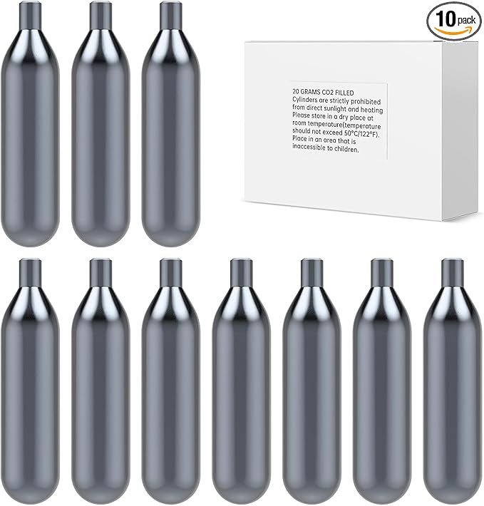 10 Pack 20 Gram Unthreaded CO2 Cartridges for Gallo Drain Gun HVAC Drain Line Cleaner Tool,CO2 Drains Gun Cartridges