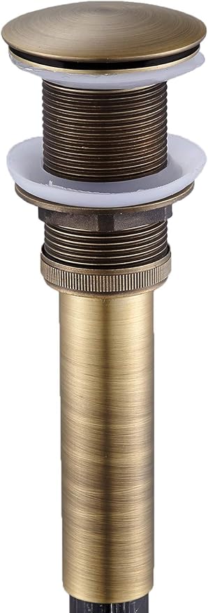 Flybath Sink Drain Antique Brass Bathroom Faucet Large Pop Up Vessel Basin Sink Drain Stopper Without Overflow