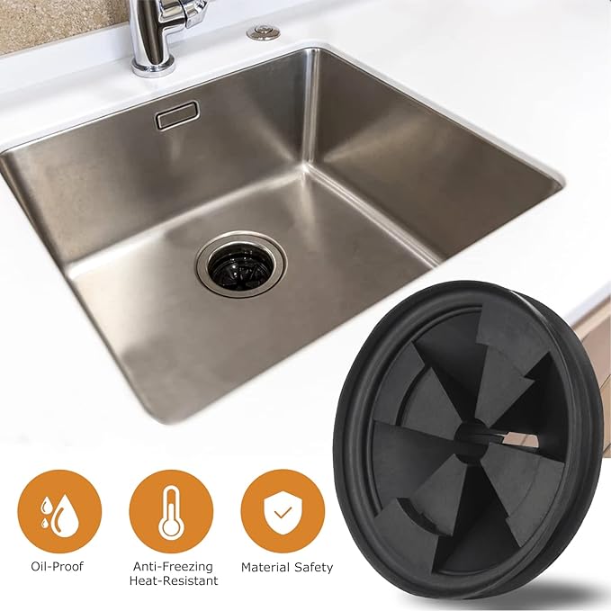 Garbage Disposal Splash Guard, 2 Pack Upgraded EPDM Rubber Drain Insert for InSinkErator Evolution Series 3 3/8" QCB-AM Sink Baffle Drain Cover Removable Quiet Collar EPDM Strainer Insert Parts