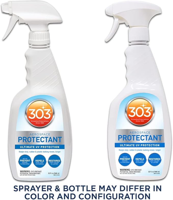 303 Products Aerospace Protectant Spray, UV Protection for Outdoor Surfaces – Protects Vinyl, Plastic & Rubber, Repels Dust & Dirt, Matte Finish, 32 oz (6-Pack)