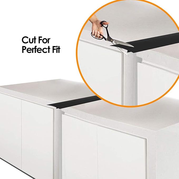 Silicone Gap Cover, (2 Pack) Silicone Gap filler Stopper Kitchen Stove Counter Gap Covers - Flexible Stove Space Fillers, Food Grade (21inches, Black)