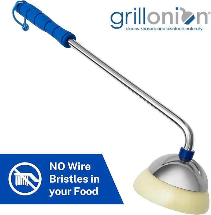 Grill Onion Grill Grate Cleaner Tool - Premium Onion Grill Brush Bristle Free BBQ Grill Cleaning Tool - Onion Grill Cleaner Bristle Free